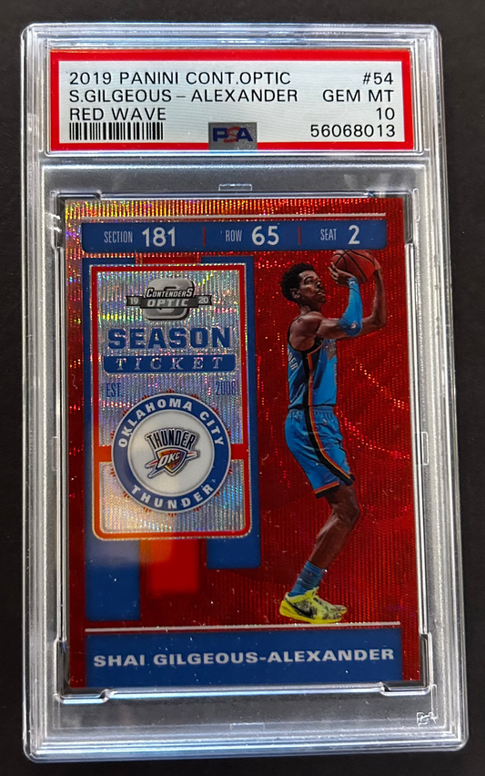 Shai Gilgeous Alexander Red Wave - PSA 10 - 2019/20 Panini Contenders Optic