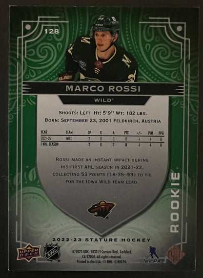 Marco Rossi Rookie Green /99 - 2022/23 Stature