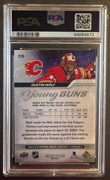 Dustin Wolf Young Guns #210 - Graded PSA 9  - 2023/24 Series 1