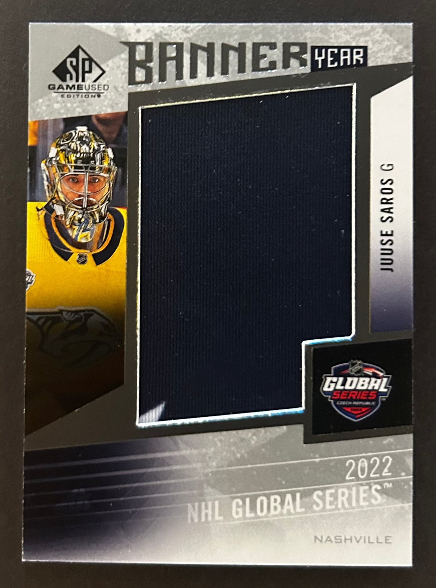 Juuse Saros Global Series Banner Year - 2023/24 SP Game Used