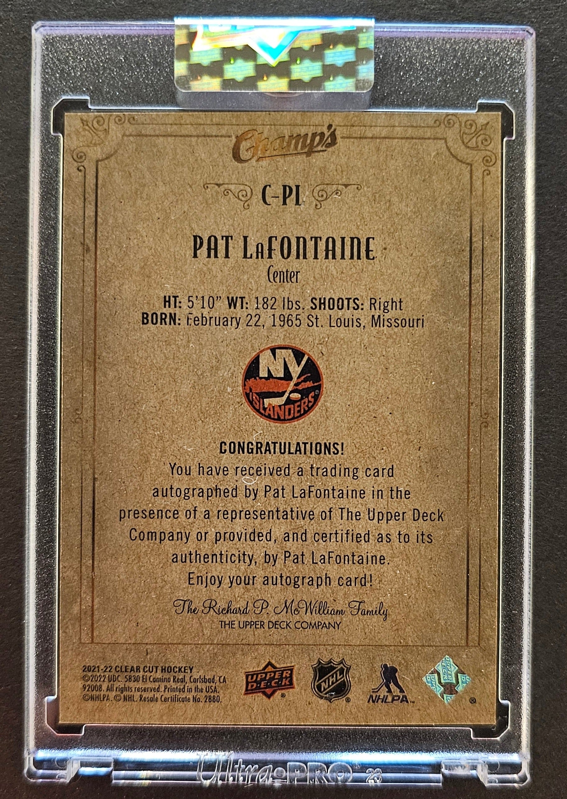 Pat Lafontaine Champs Auto - 2021/22 Clear Cut