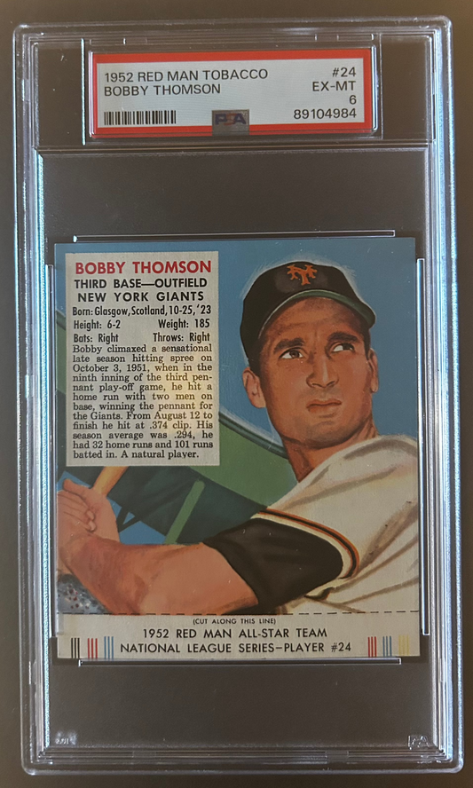 Bobby Thomson - PSA 6 - 1952 Red Man Tobacco