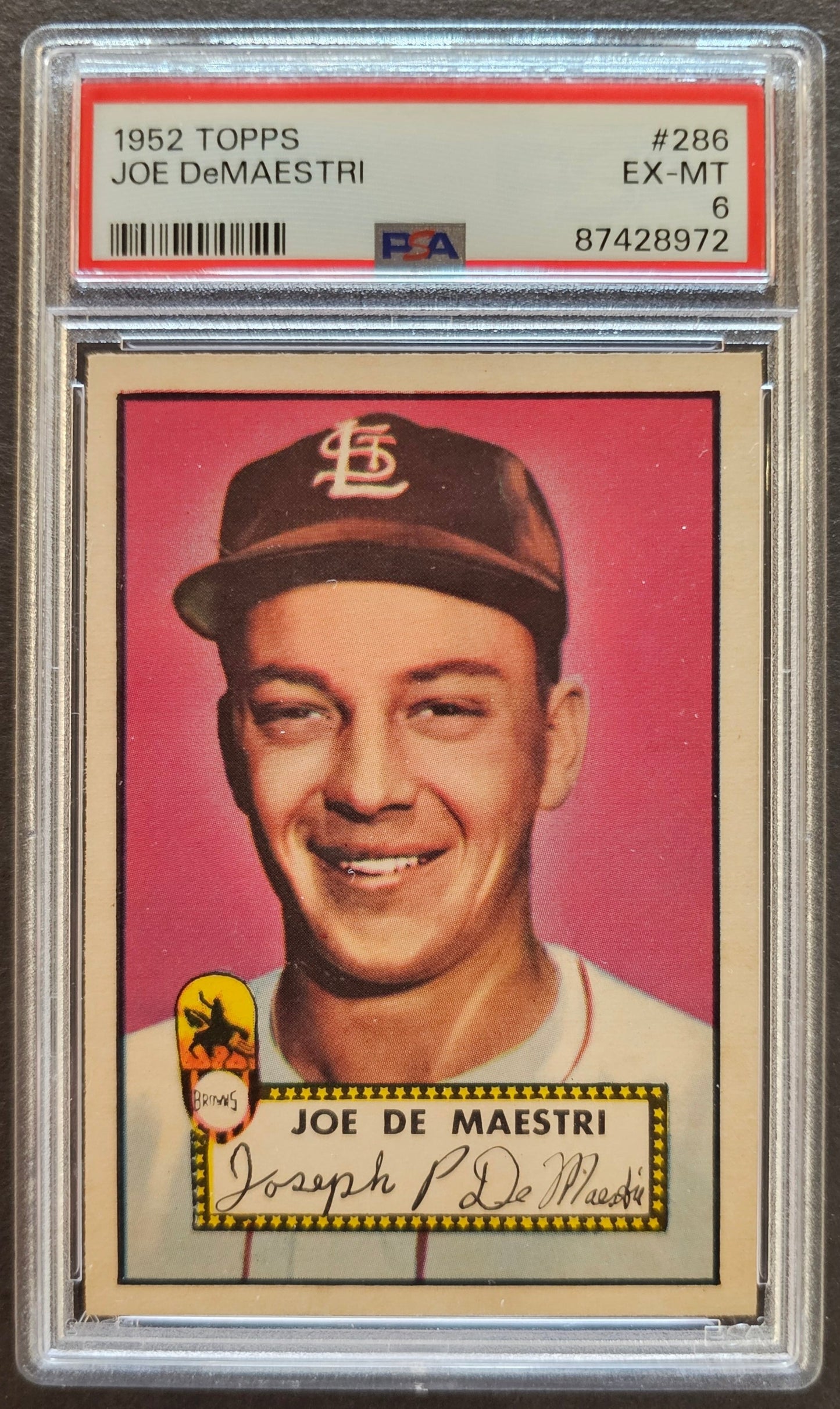 Joe DeMaestri #286 Graded PSA 6 - 1952 Topps – Pro Shop Sports