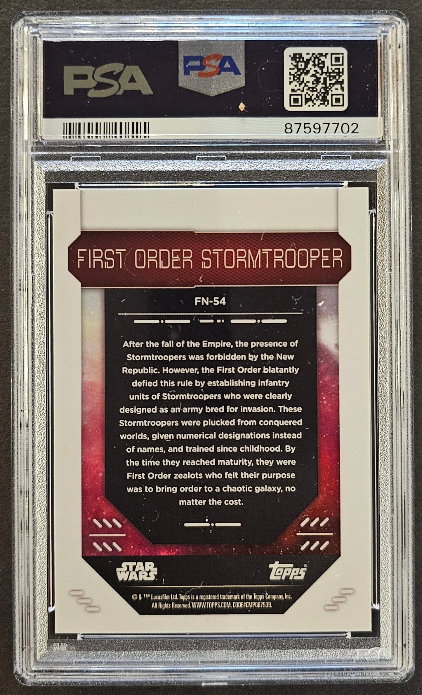 First Order Storm Trooper Gold /50 Graded PSA 9 - 2023 Topps Finest Star Wars