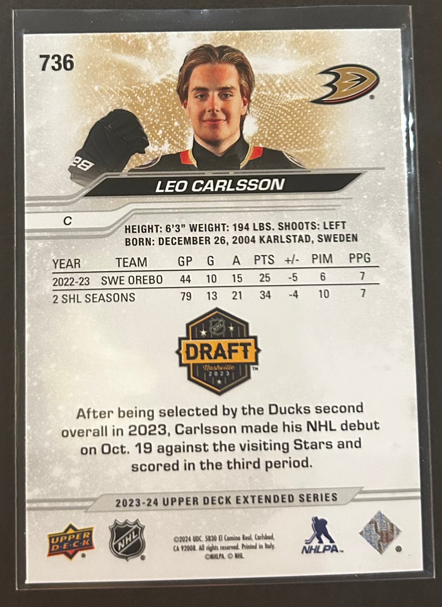 Leo Carlsson Draft - 2023/24 Extended Series 