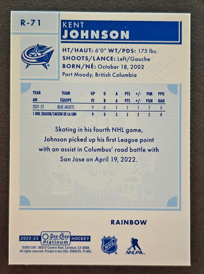 Kent Johnson Rookie Retro Rainbow - 2022/23 O-Pee-Chee Platinum