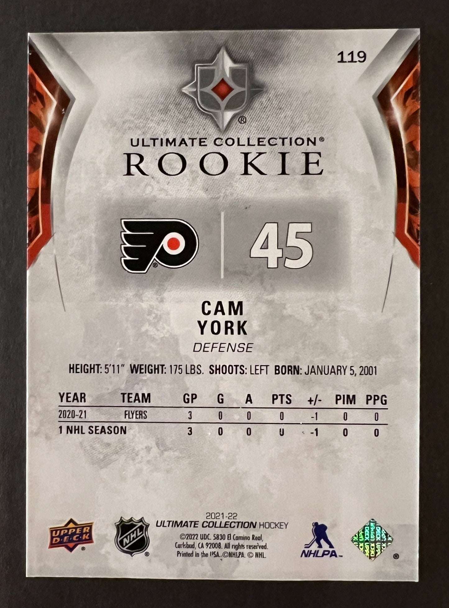 Cam York Ultimate Rookie /299 - 2021/22 Ultimate