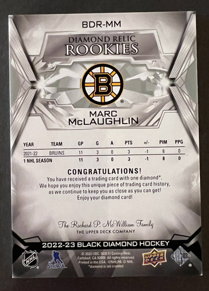 Marc McLaughlin Diamond Relic Rookies Single Diamond /99 - 2022/23 Black Diamond