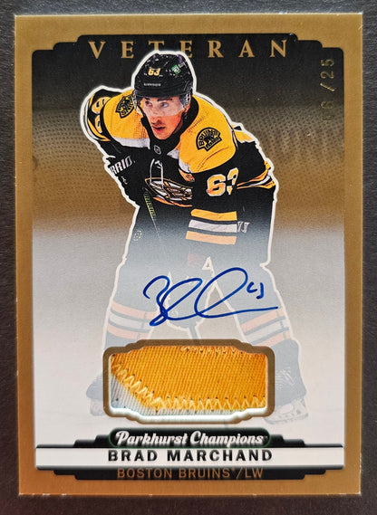 Brad Marchand Veteran Patch Auto /25 - 2022/23 Parkhurst Champion 