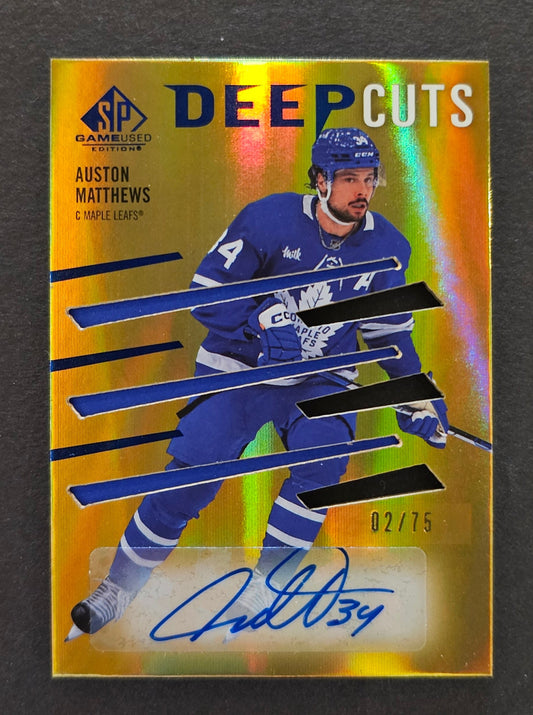 Auston Matthews Deep Cuts Auto /75 - 2023/24 SP Game Used