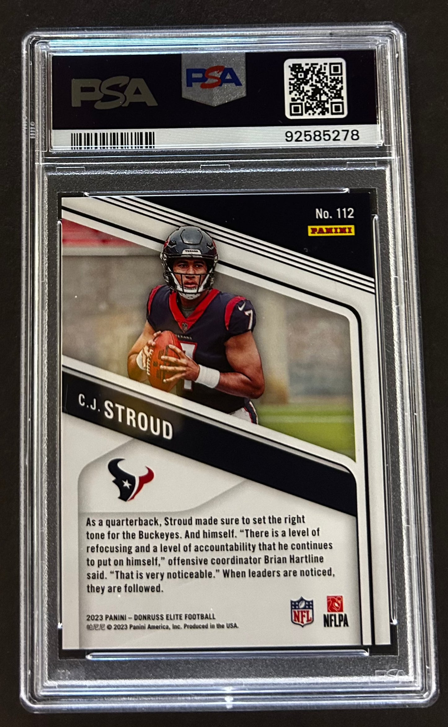 CJ Stroud Orange /399 - PSA 8 - 2023 Panini Donruss Elite