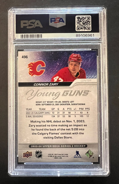 Connor Zary Young Guns Rookie #498 - PSA 10 - 2023/24 Series 2