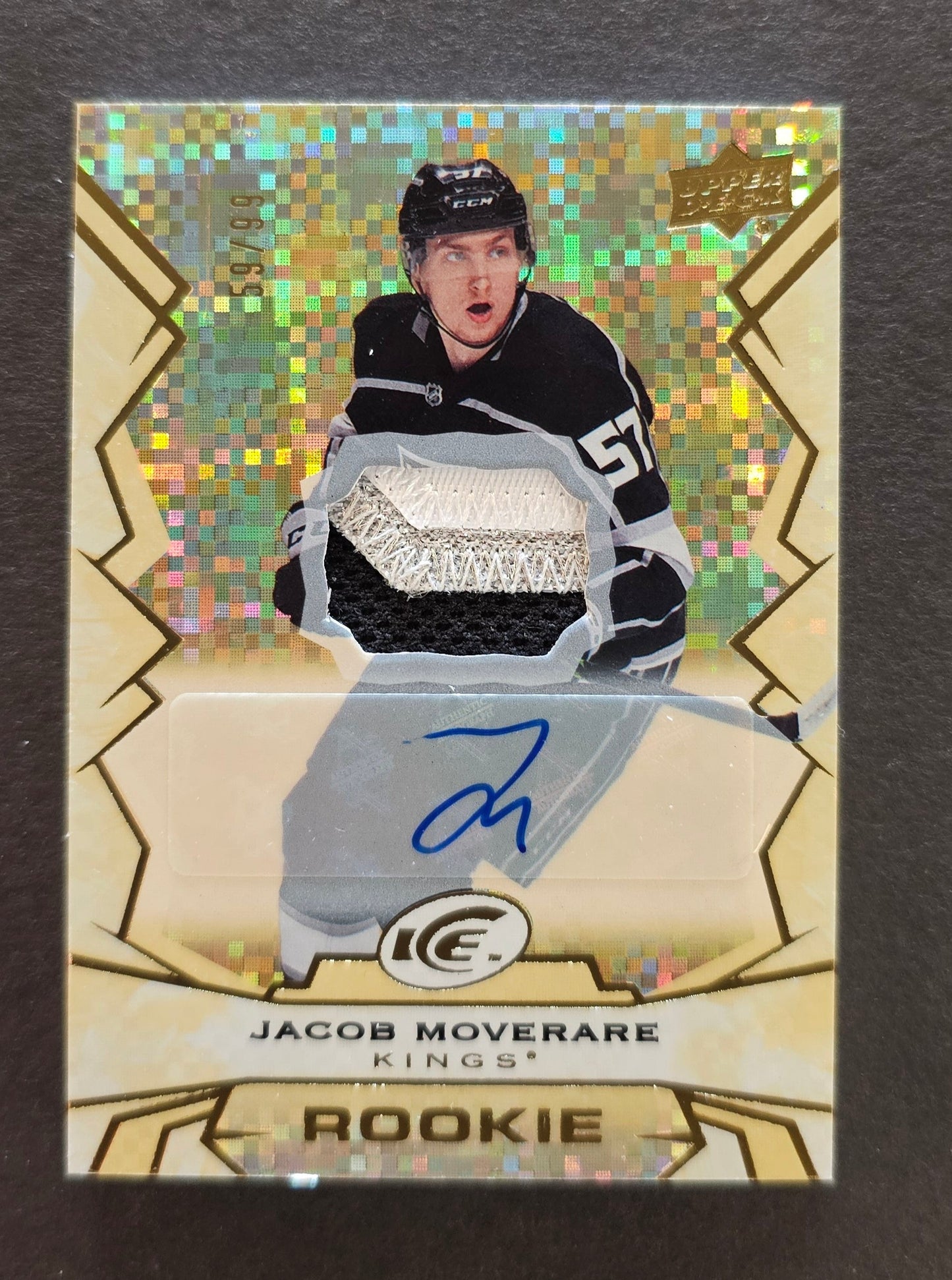 Jacob Moverare Rookie Patch Auto /99 - 3 Color Patch - 2022/23 Ice