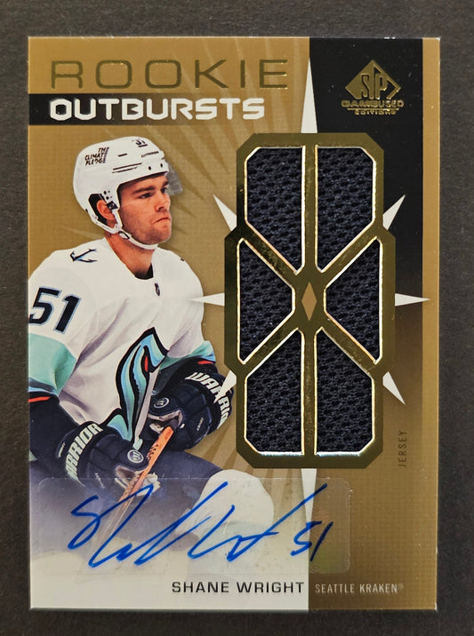 Shane Wright Rookie Outburst Jersey Auto Gold - 2022/23 SP Game Used