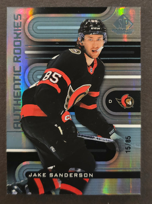 Jake Sanderson Authentic Rookies Gold /85 - 2022/23 SP Game Used