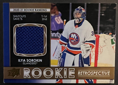 Ilya Sorokin Rookie Retrospective Gold Jersey - 2021/22 Series 1