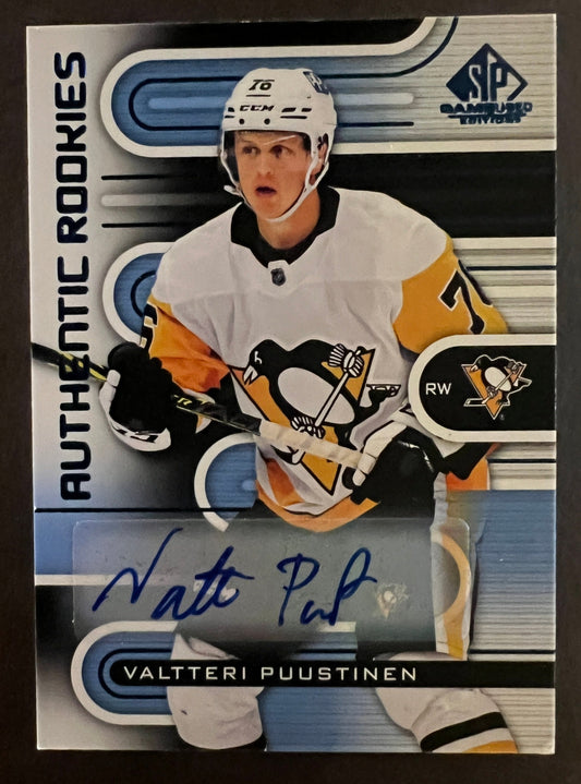 Valtteri Puustinen Authentic Rookies Auto - 2022/23 SP Game Used