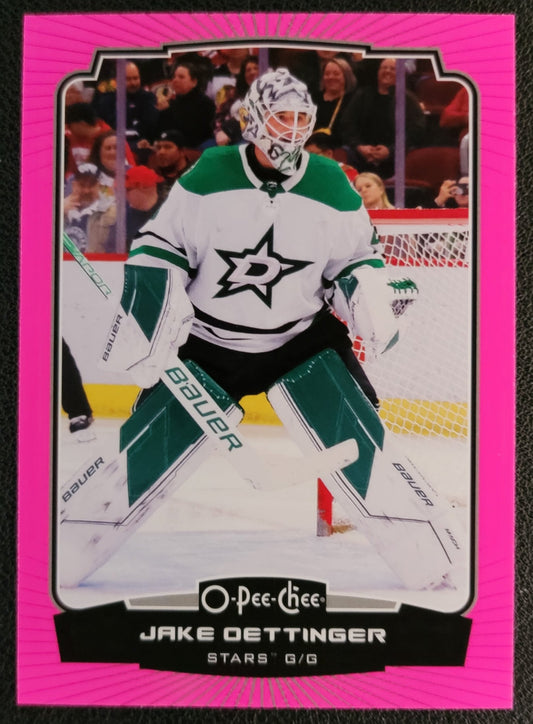 Jake Oettinger Neon Pink 19/75 #391 - 2022/23 O-Pee-Chee Hockey