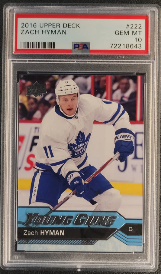 Zach Hyman Young Guns (Rookie) #222 Graded PSA 10 - 2016/17 UD Series 1