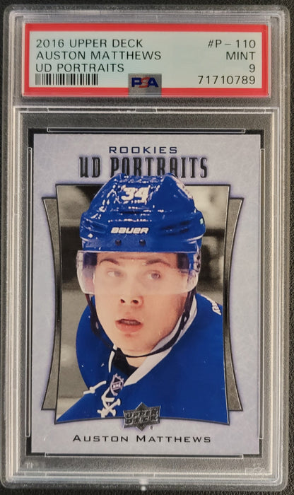 Auston Matthews Rookie Portraits #P110 Graded PSA 9 - 2016 UD Series 2