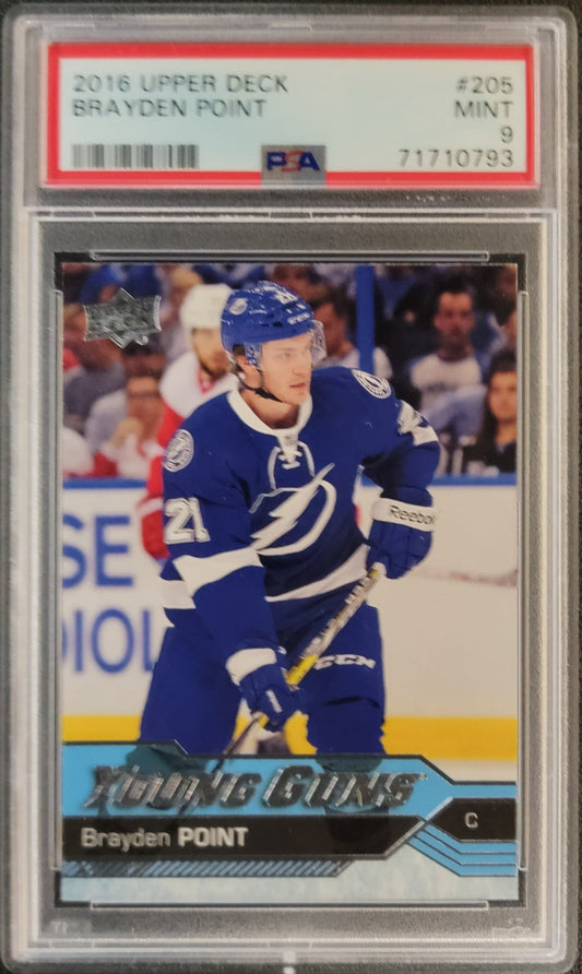 Brayden Point Young Guns (Rookie) #205 Graded PSA 9 - 2016/17 UD Series 1