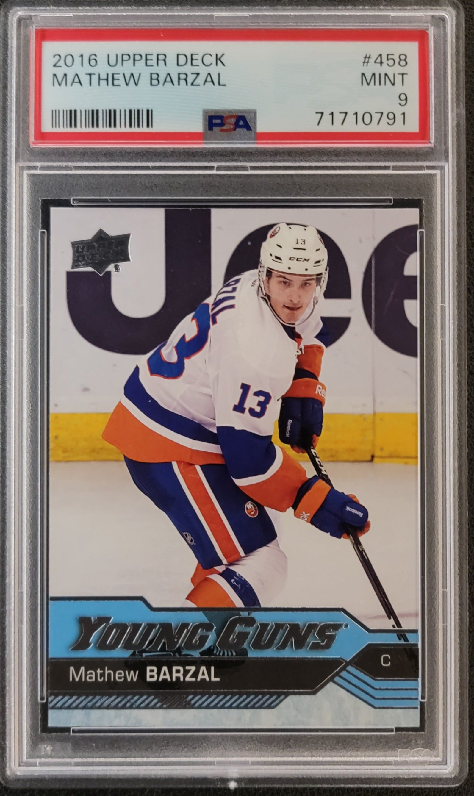 Mathew Barzal Young Guns (Rookie) #458 Graded PSA 9 - 2016/17 UD Series 2