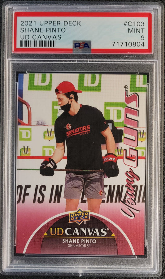 Shane Pinto Young Guns Canvas (Rookie) #C103 Graded PSA 9 - 2021/22 UD Series 1