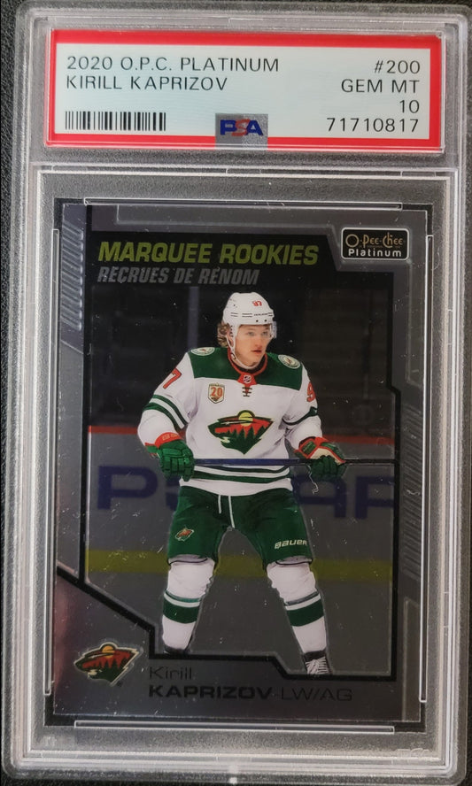 Kirill Kaprizov Marquee Rookie #200 Graded PSA 10 - 2020 O-Pee-Chee Platinum