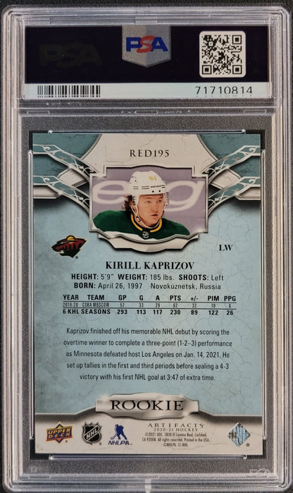 Kirill Kaprizov Rookie Redemptions 168/999 #RED195 Graded PSA 9 - 2020 Artifacts