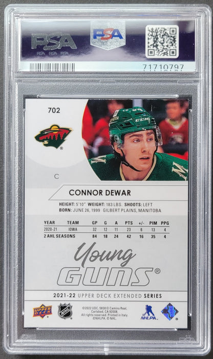 Connor Dewar Young Guns (Rookie) #702 Graded PSA 9 - 2021/22 UD Extended