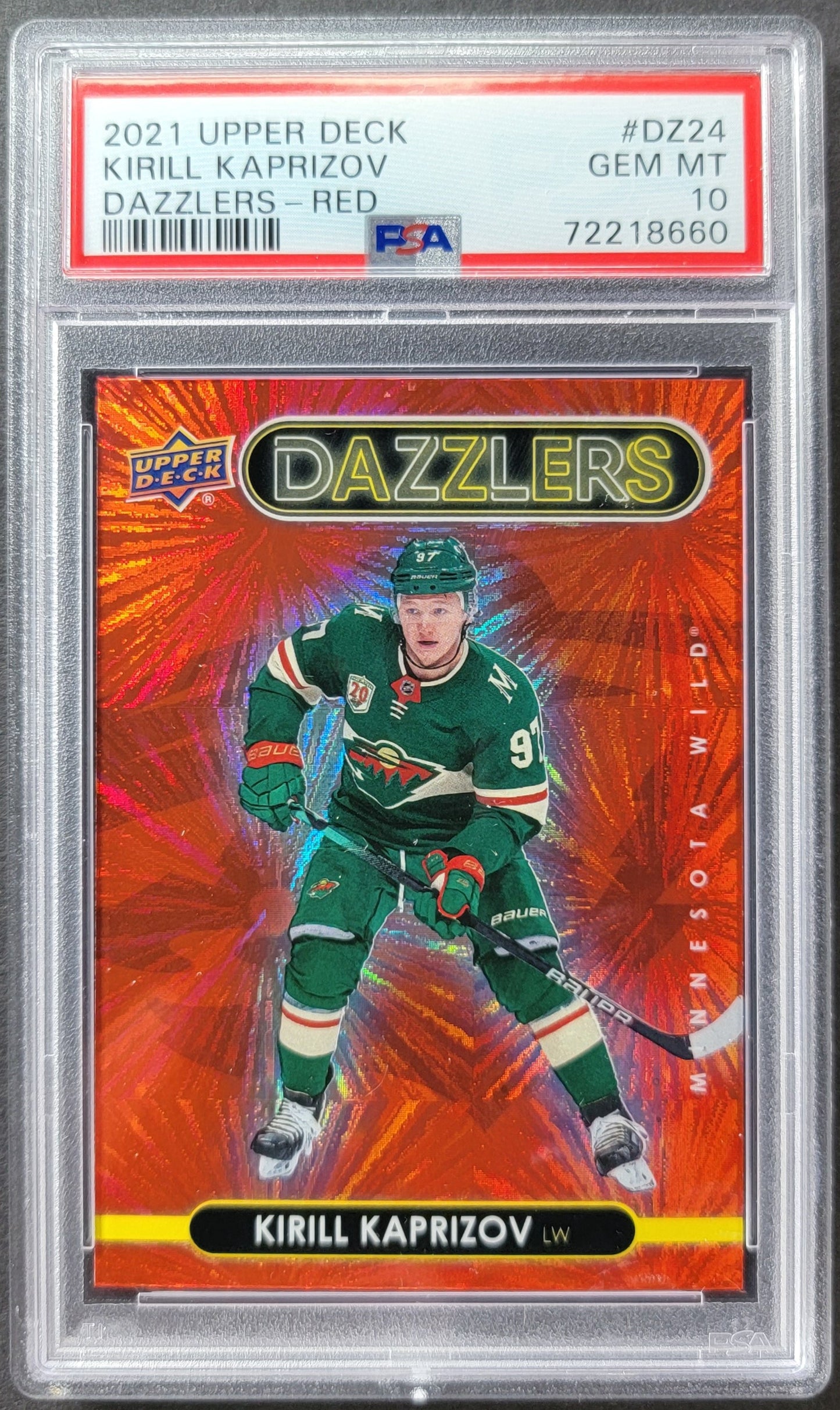 Kirill Kaprizov Red Dazzlers #DZ24 Graded PSA 10 - 2021/22 UD Series 1