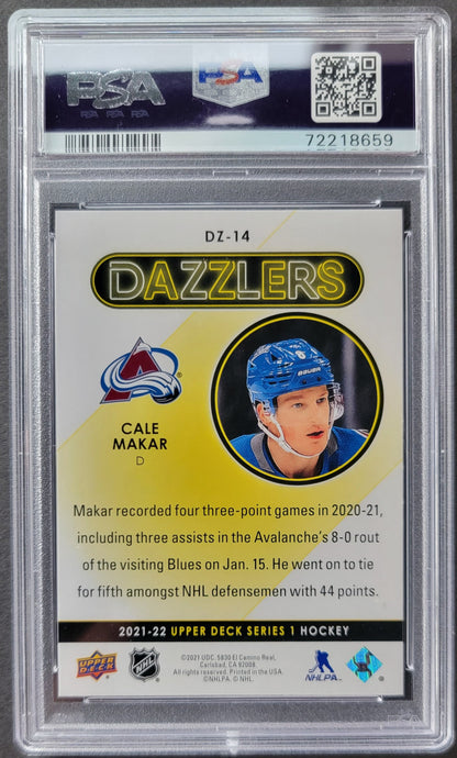 Cale Makar Pink Dazzlers #DZ14 Graded PSA 9 - 2021/22 UD Series 1