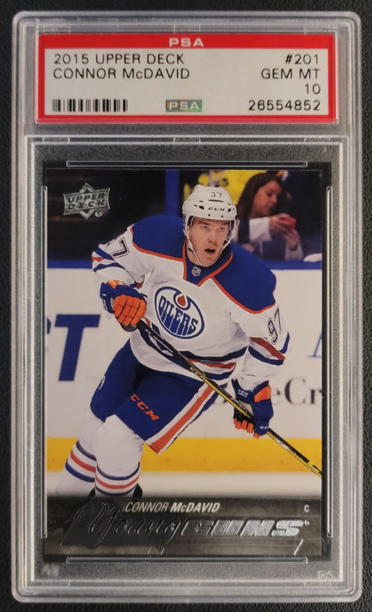 Connor McDavid Young Guns (Rookie) #201 Graded PSA 10 - 2015/16 UD Series 1