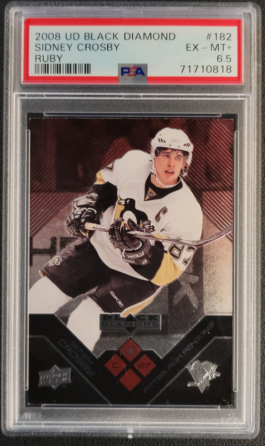 Sidney Crosby Quad Diamond Ruby 048/100 Graded PSA 6.5 - 2008/09 Black Diamond