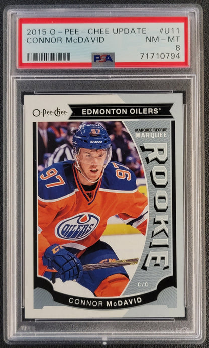 Connor McDavid Marquee Rookie Update Graded PSA 8 - 2015/16 O-Pee-Chee