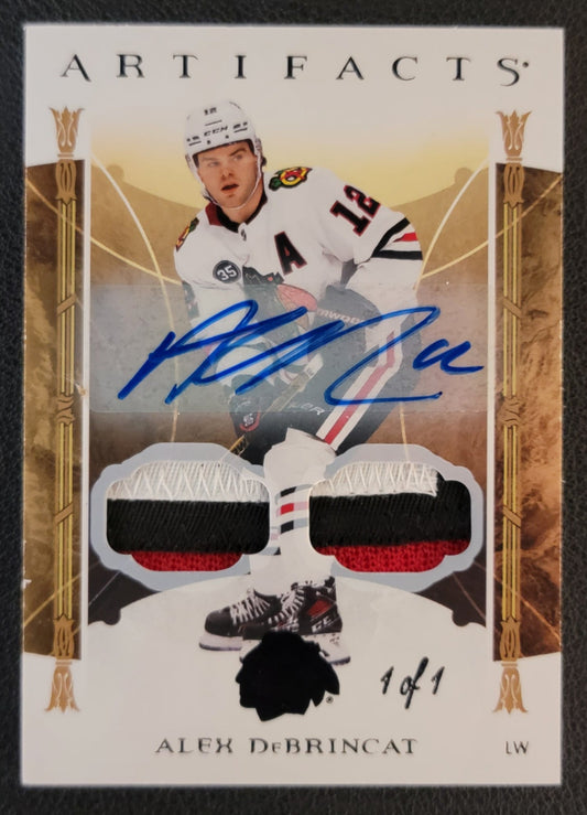 Alex DeBrincat 1 of 1 Dual Patch Autograph - one of one - 2022/23 Artifacts