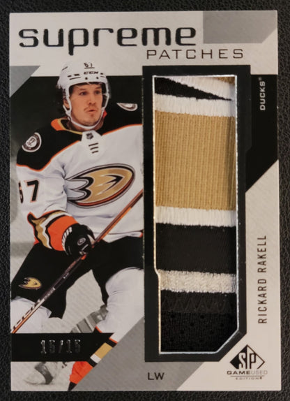 Rickard Rakell Supreme Patches 15/15 - 4 Color Patch - 2021/22 SP Game Used