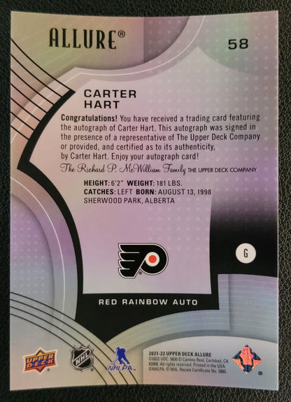 Carter Hart Red Rainbow Auto - 2021/22 Allure