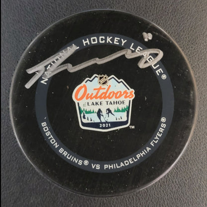 Travis Konecny Autographed Puck - 2021 Lake Tahoe Outdoor Game