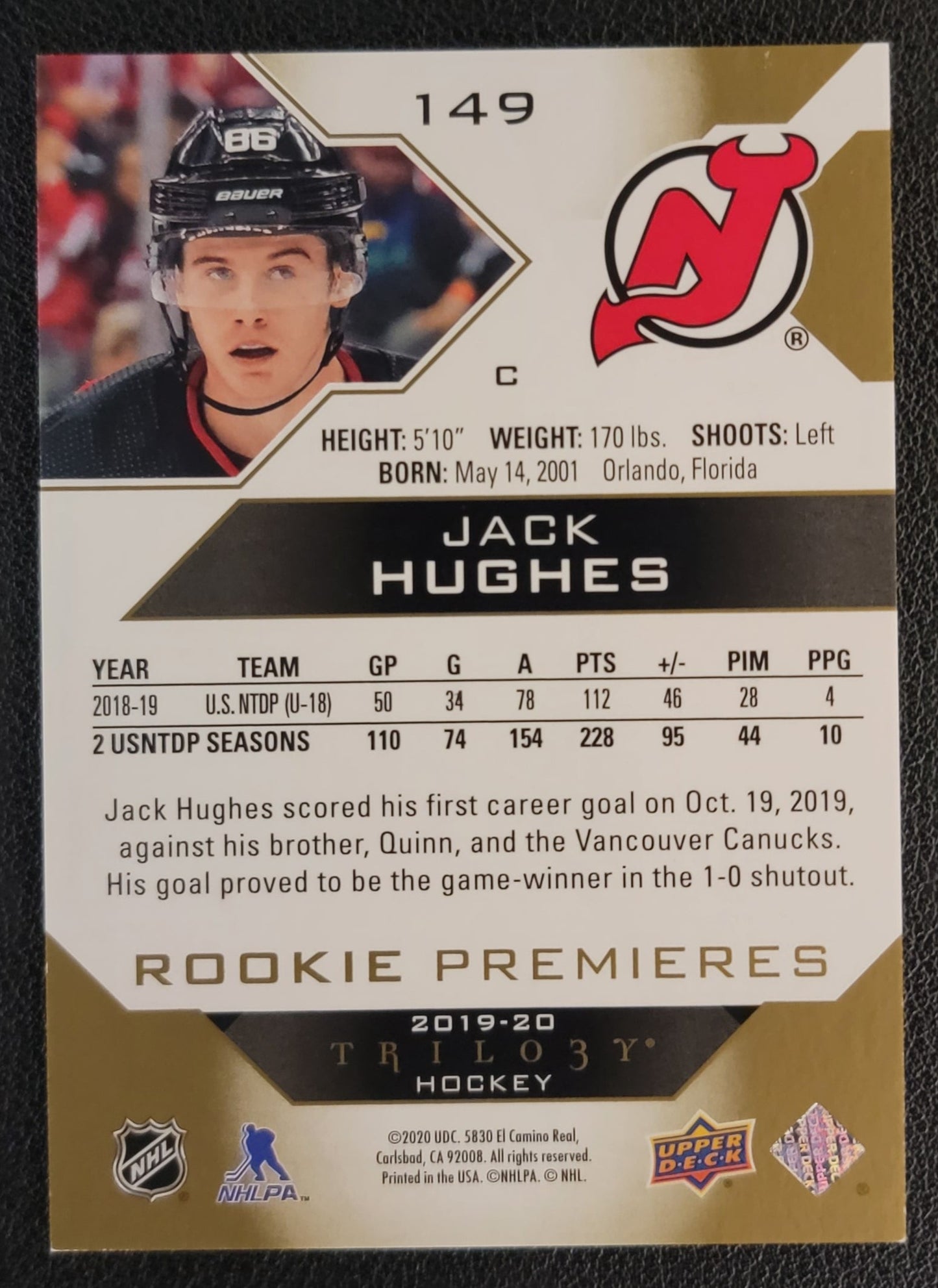 Jack Hughes Trilogy Rookie Premieres - Level 3 - 2019/20 Trilogy