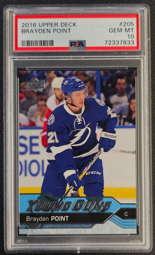 Brayden Point Young Guns (Rookie) #205 Graded PSA 10 - 2016/17 UD Series 1