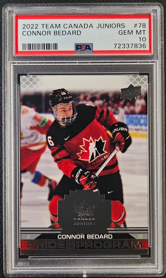 Connor Bedard Pride Of The Program #78 - Graded PSA 10 - 2022 Team Canada Juniors