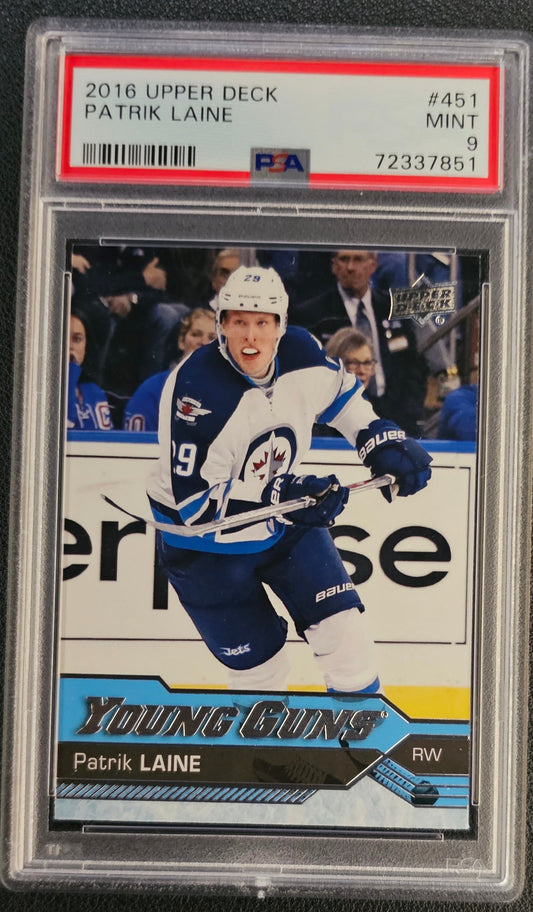 Patrick Laine Young Guns (Rookie) #451 Graded PSA 9 - 2016/17 Upper DeckPatrick Laine Young Guns (Rookie) #451 Graded PSA 9 - 2016/17 Upper Deck