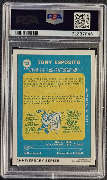 Tony Esposito Rookie 25th Anniversary Series #2 Graded PSA 7 - 1992 O-Pee-Chee