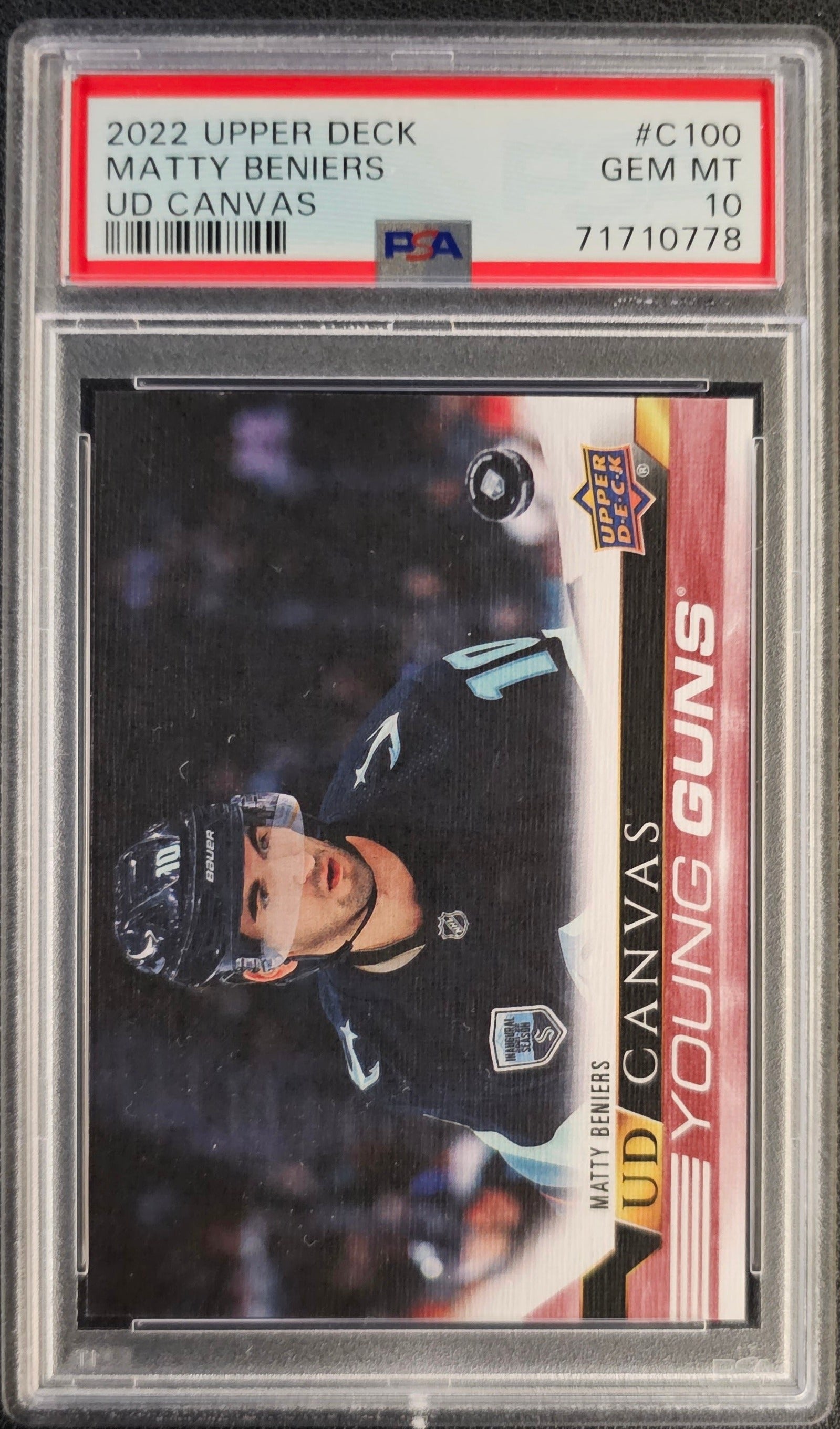 Matty Beniers Young Guns Canvas (Rookie) Graded PSA 10 - 2022/23 Serie ...