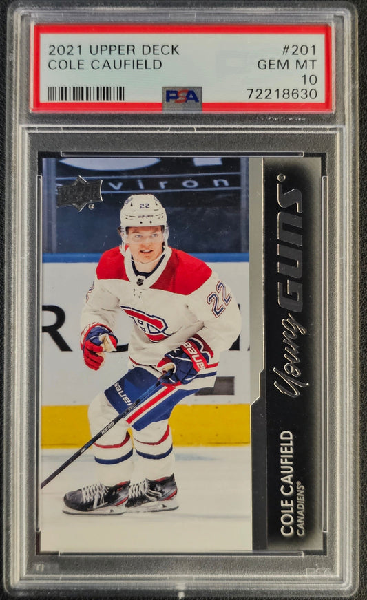 Cole Caufield Young Guns (Rookie) # 201 Graded PSA 10 - 2021/22 Series 1