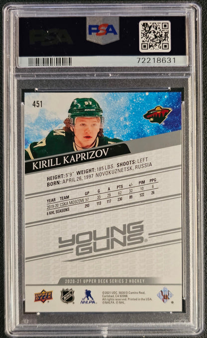 Kirill Kaprizov Young Guns (Rookie) # 451 Graded PSA 10 - 2020/21 Series 2