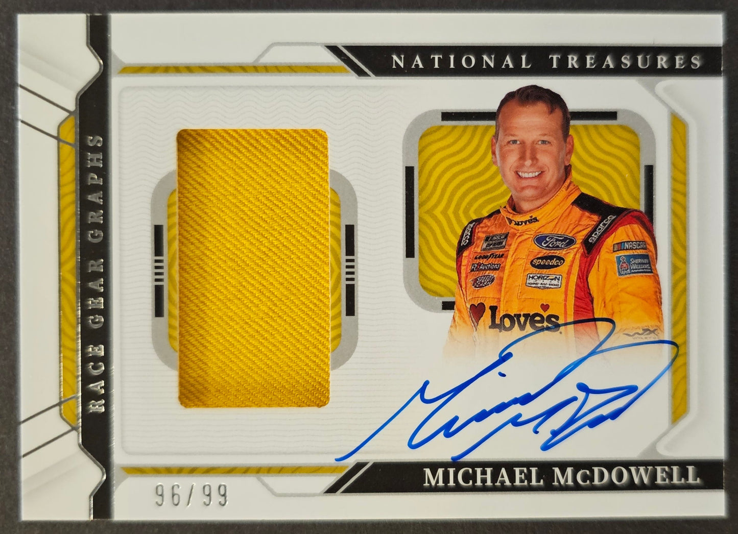 Michael McDowell Race Gear Graphs Auto - 2022 National Treasures Racing