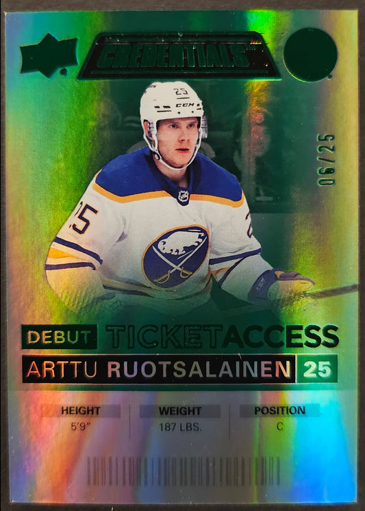 Arttu Ruotsalainen Debut Ticket Access Green /25 - 2021/22 Credentials