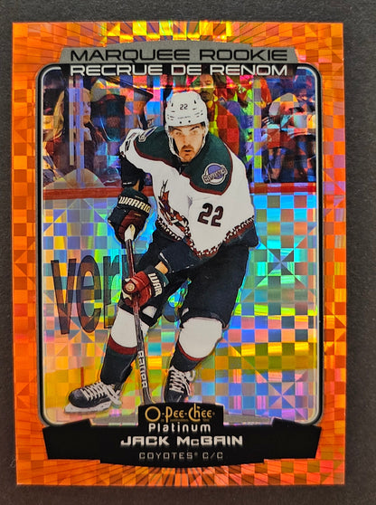 Jack McBain Marquee Rookie Orange Checkers /25 - 2022/23 O-Pee-Chee Platinum